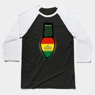 Bolivia Flag Christmas Light Baseball T-Shirt